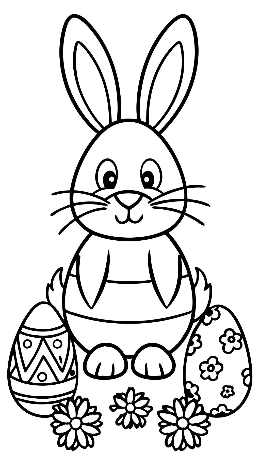 coloring pages of easter bunnies and eggs